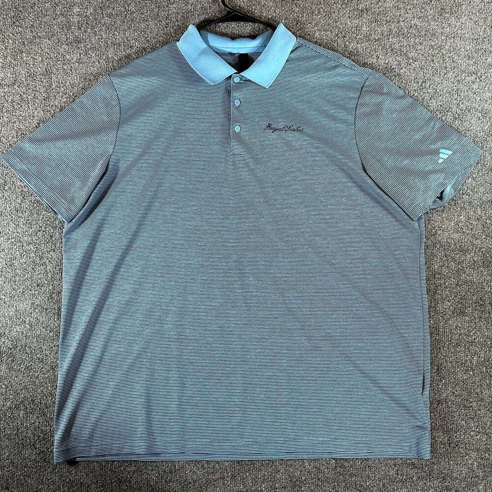 Adidas Golf Royal Lakes Golf Country Club Stretch Polo Men 2XL Blue Black Stripe